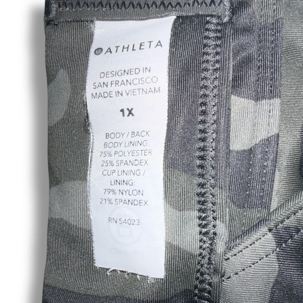 ATHLETA Ultimate Printed Bra D & DD+ | Plus 1X | Olive Camo